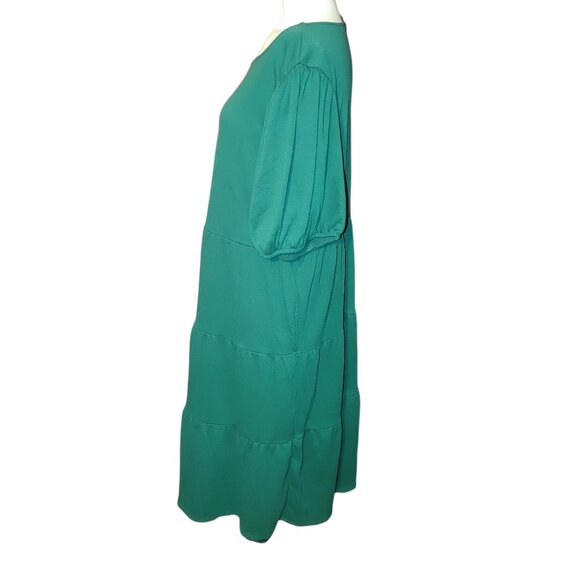 Ava Viv Tunic Smock Dress XLarge Puff Sleeve Polyester - Picture 3 of 5